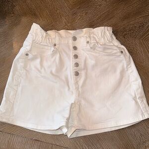 LOFT high rise paper bag white jean shorts. Size 25/0. Never worn.
